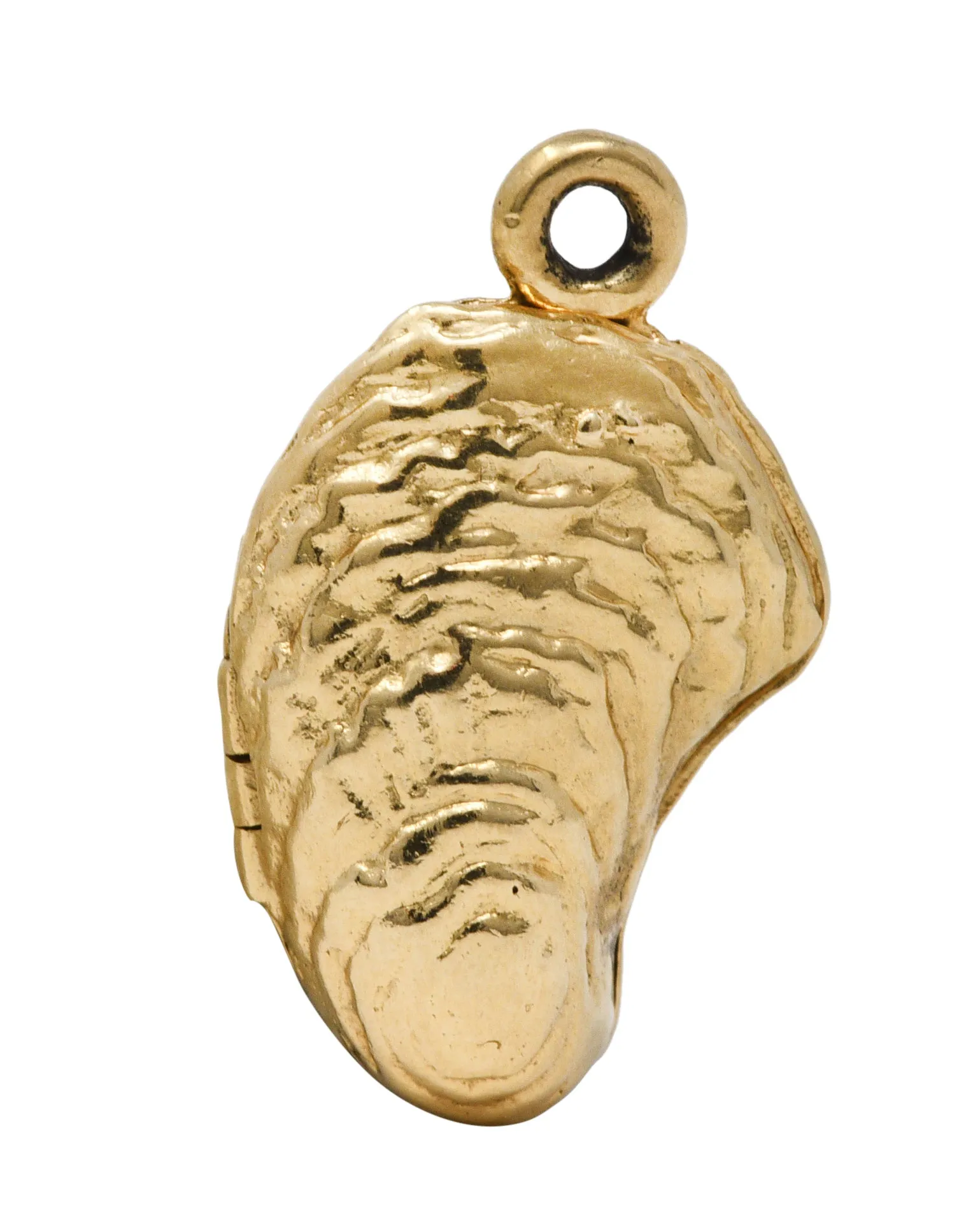 Retro Pearl 14 Karat Gold Freshwater Mussel Charm