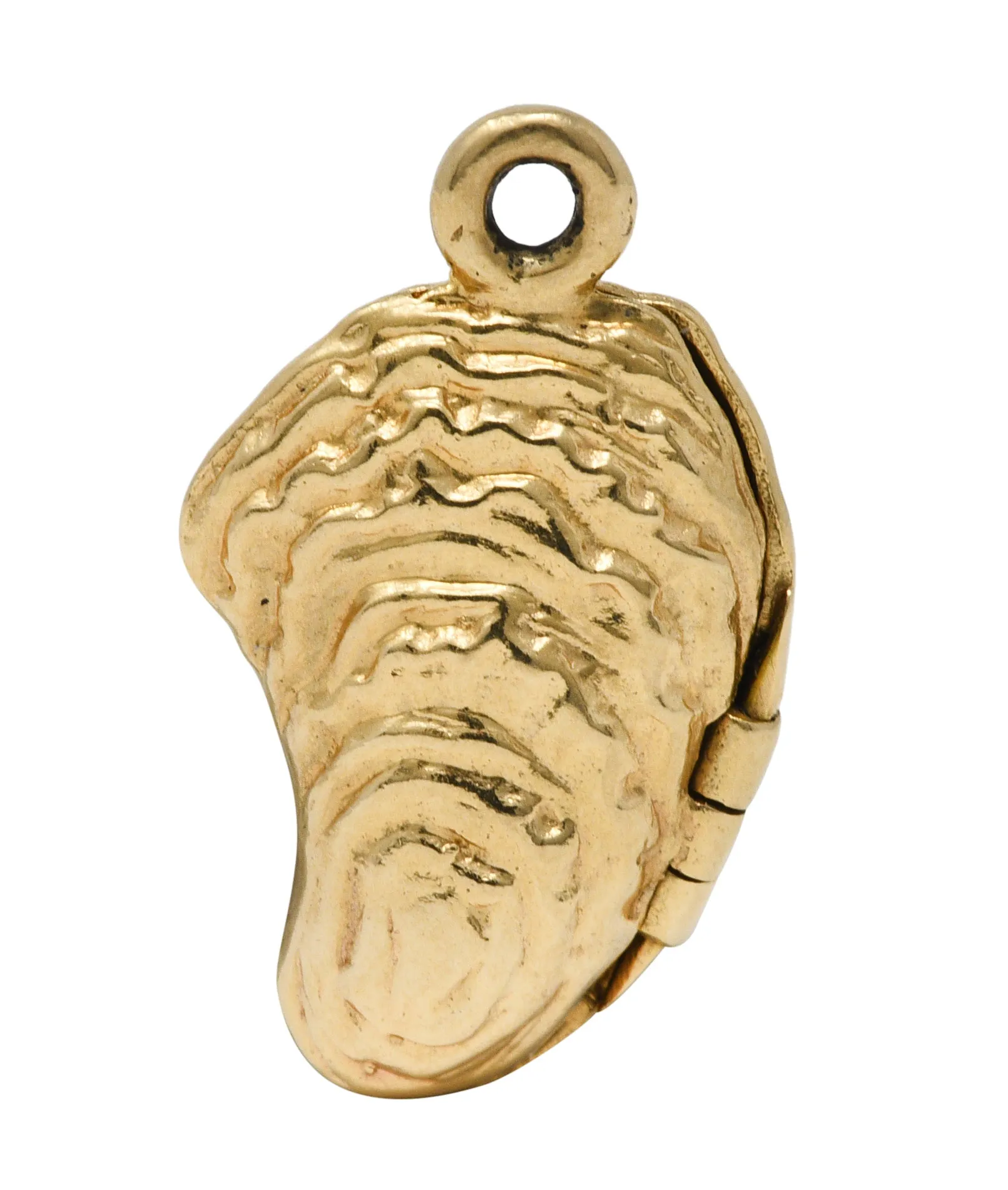 Retro Pearl 14 Karat Gold Freshwater Mussel Charm