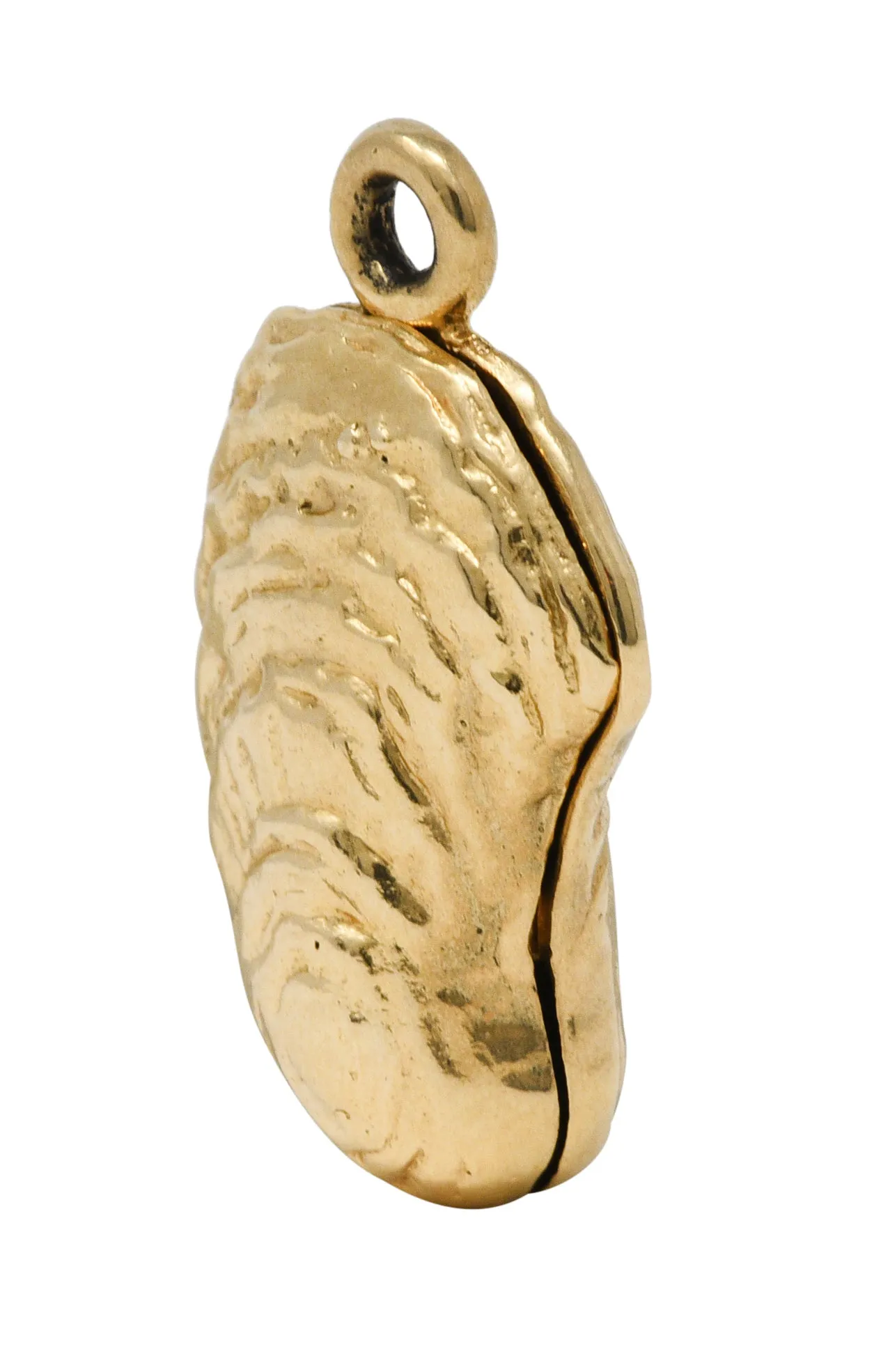 Retro Pearl 14 Karat Gold Freshwater Mussel Charm