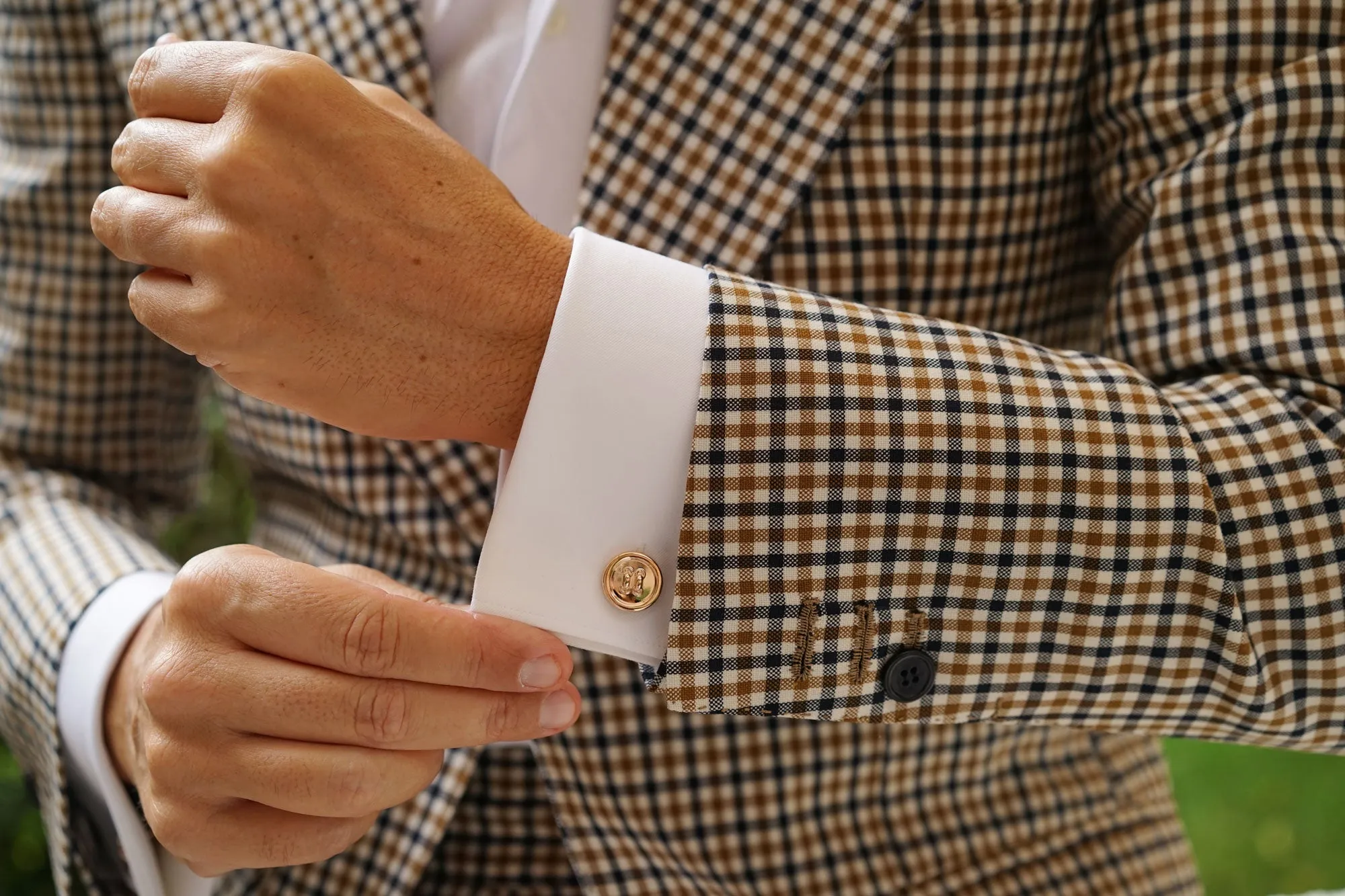 Rose Gold Button Cufflinks