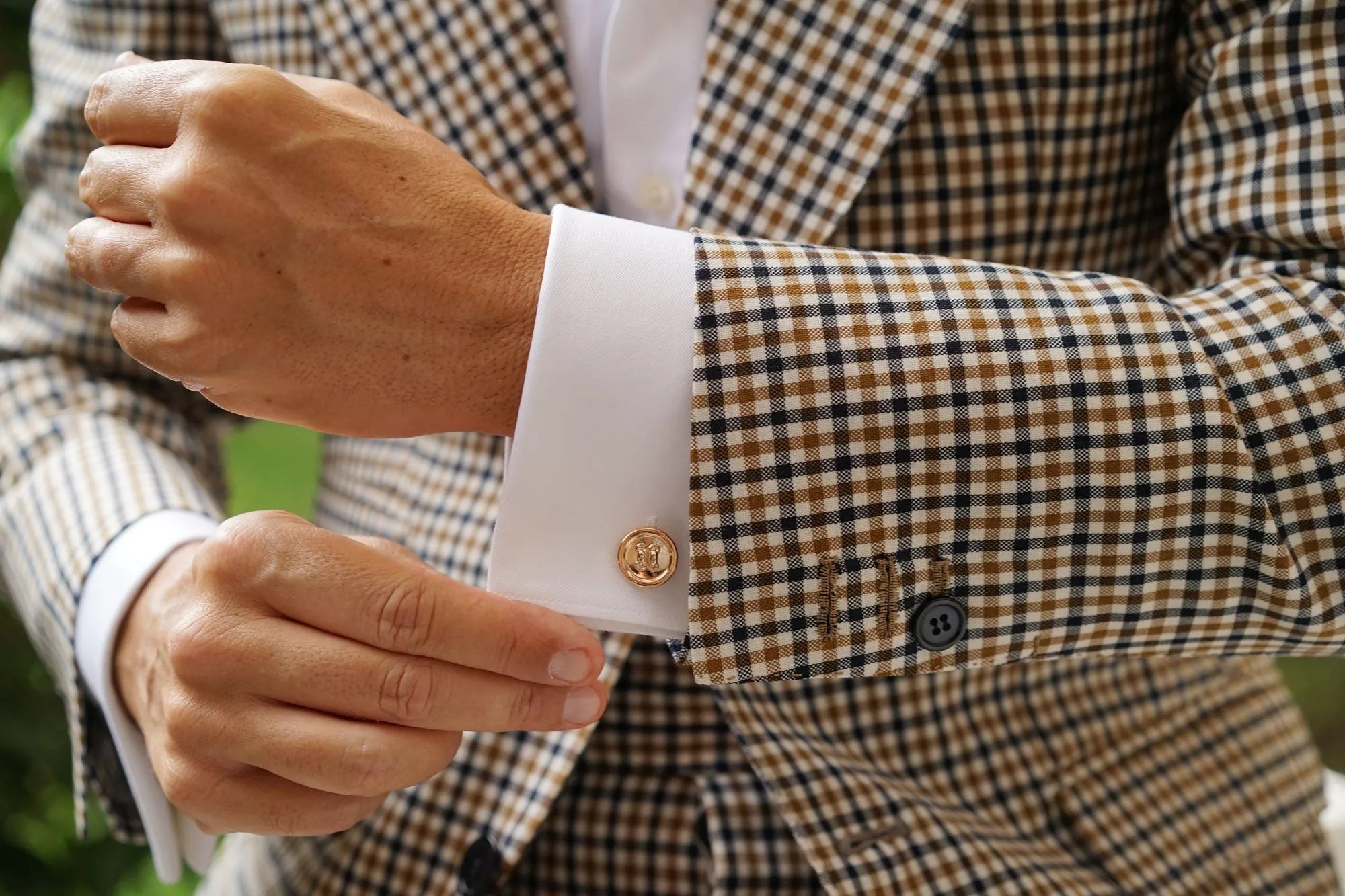 Rose Gold Button Cufflinks