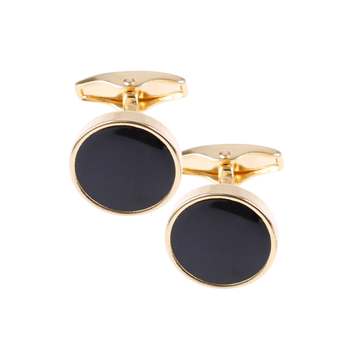 Round Onyx Solid Brass Cufflinks by House of Amanda Christensen