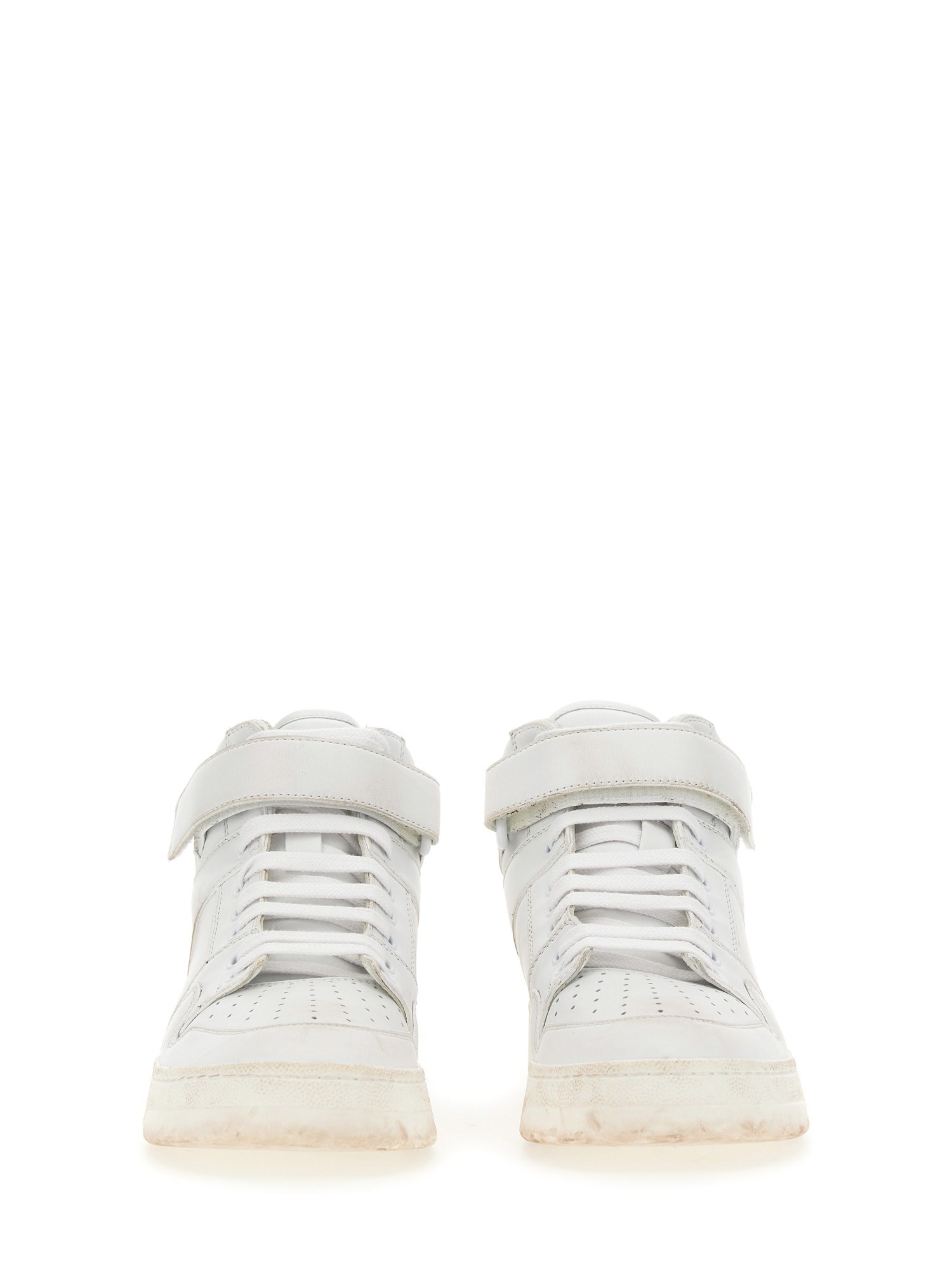 SAINT LAURENT    LAX LEATHER DÉLAVÉ EFFECT SNEAKERS