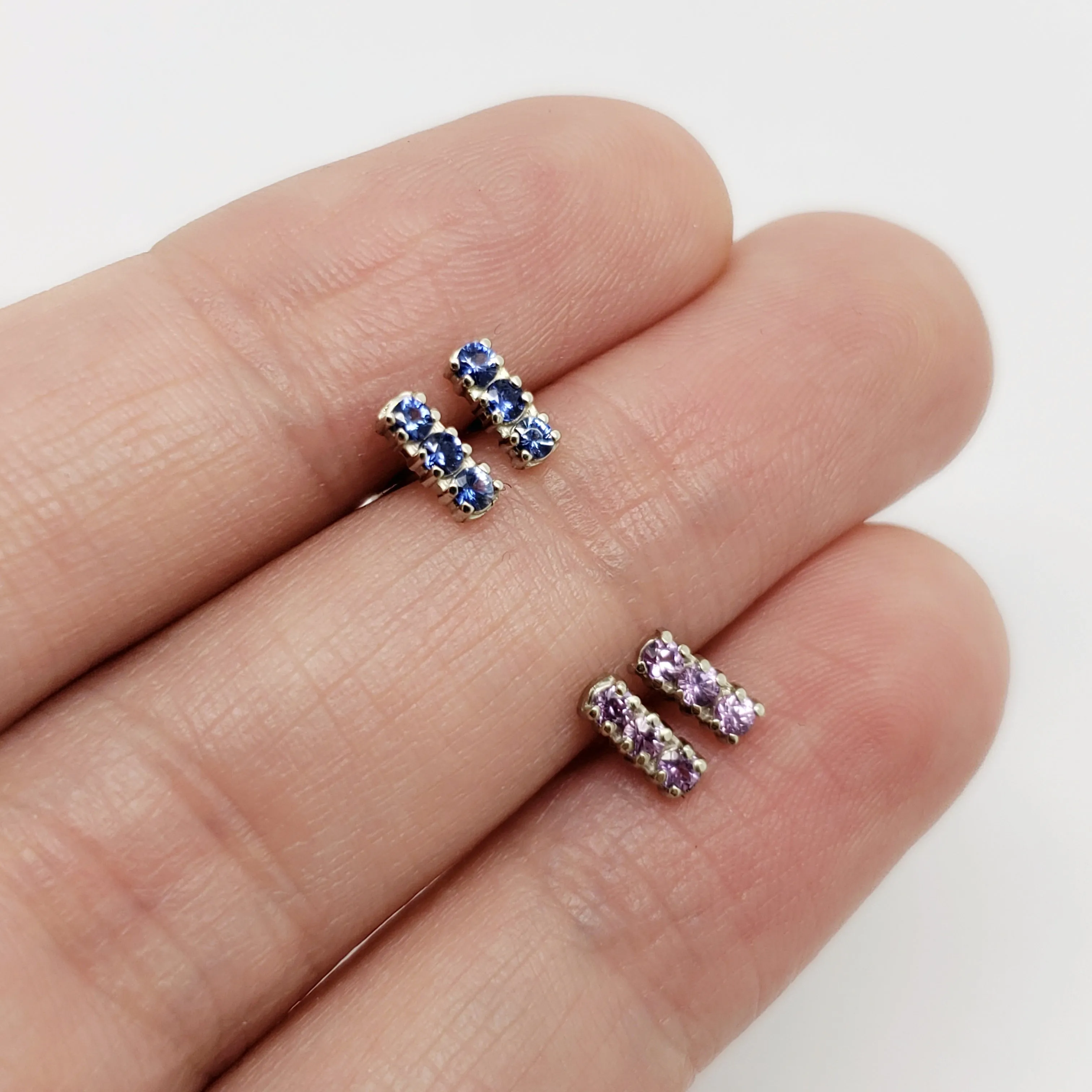 Sapphire Bar Studs