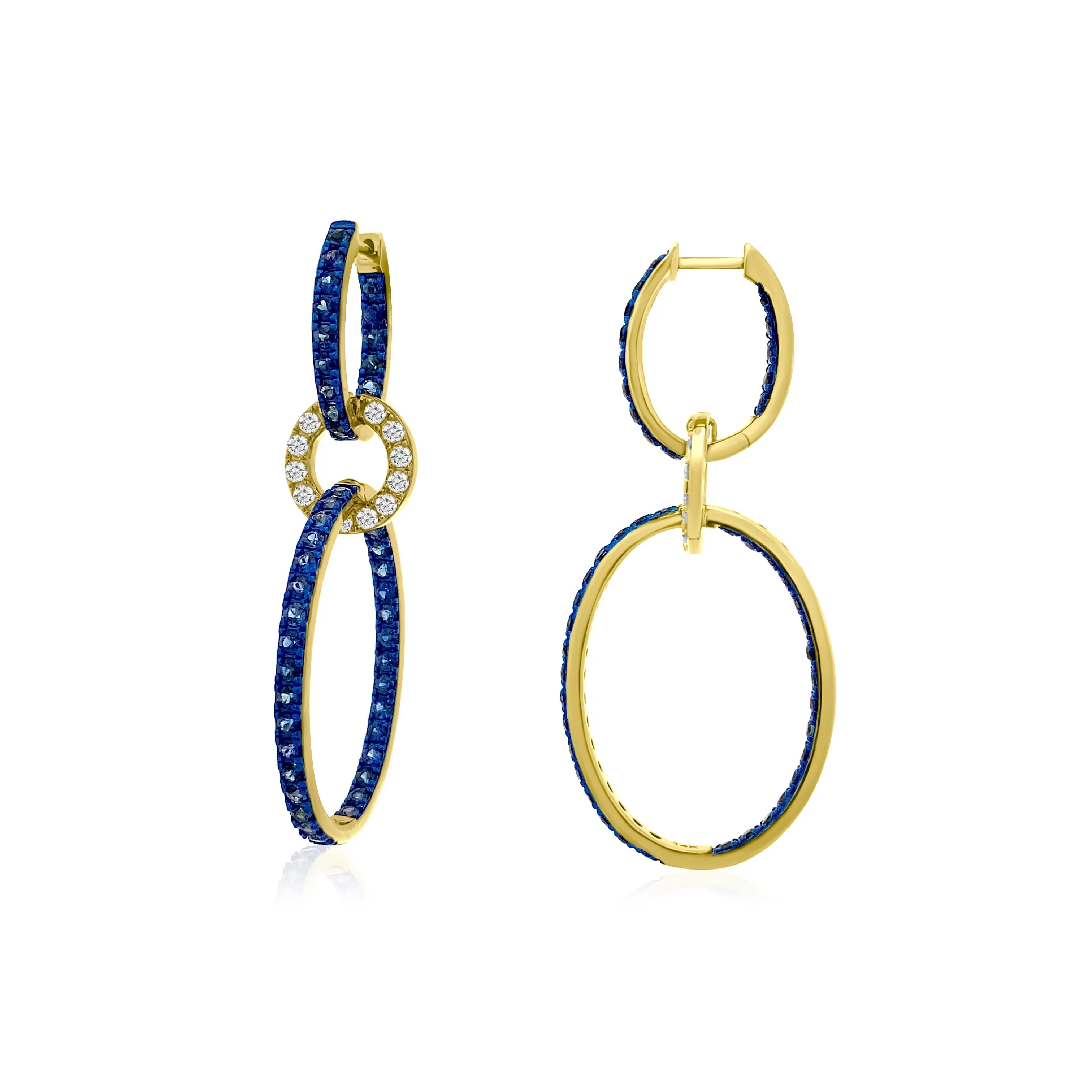 Sapphire Linked Earrings