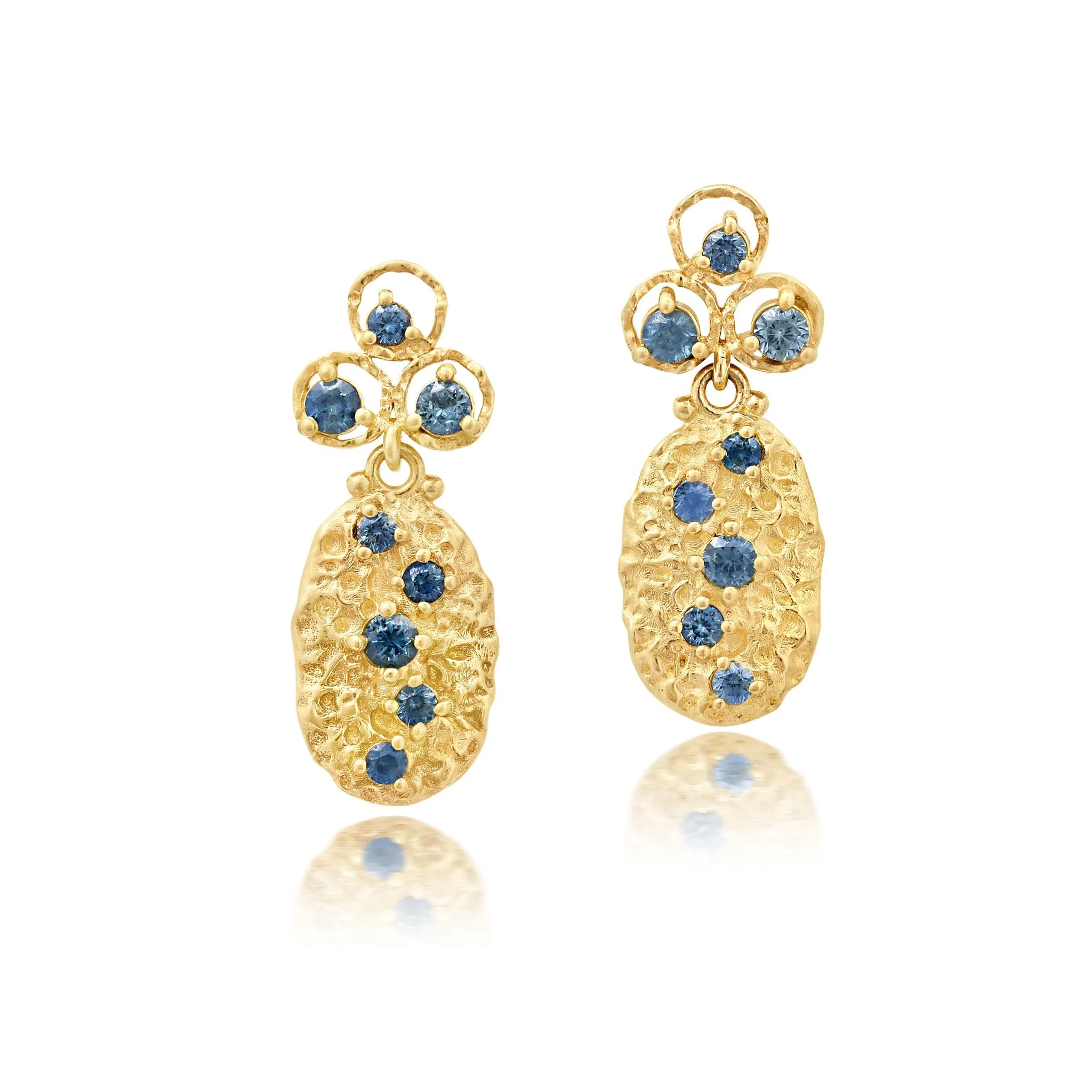 Sapphire Moonscape Oval Earrings