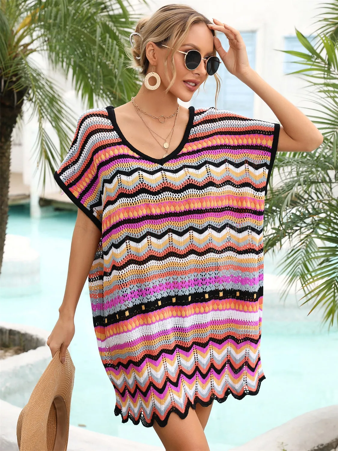 SCALLOPED COVER UP DRESS