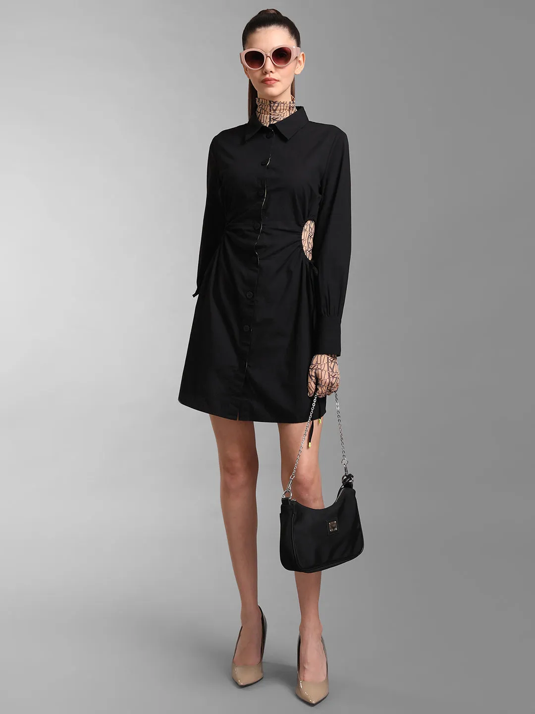 Shirt Dress With Cut-Out