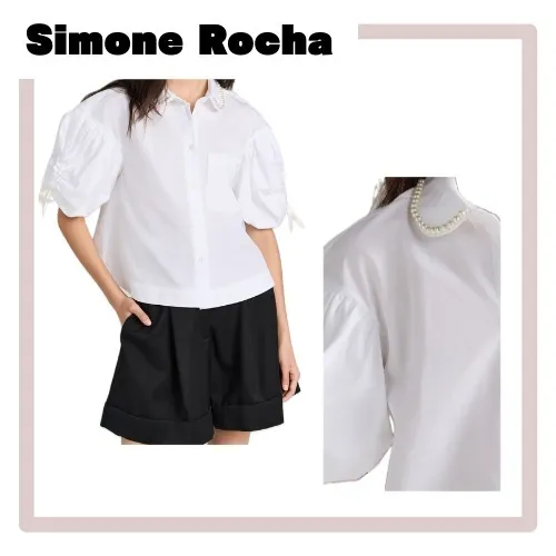 Simone Rocha  |Casual Style Plain Office Style Puff Sleeves Formal Style