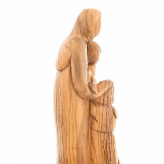 St. Joseph, Virgin Mary with Jesus Christ Wooden Carving, 9.8 (Abstract)