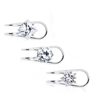 Stainless Steel Clip-On Cartilage CZ Earring