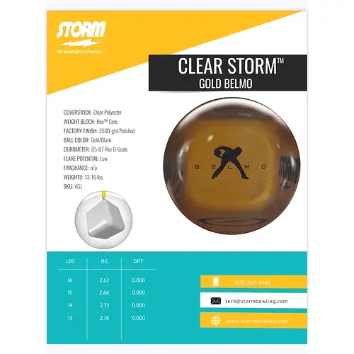 Storm Clear Belmo Gold Bowling Ball