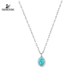 Swarovski Light Turquoise Crystal LASER PENDANT Rhodium #5101247