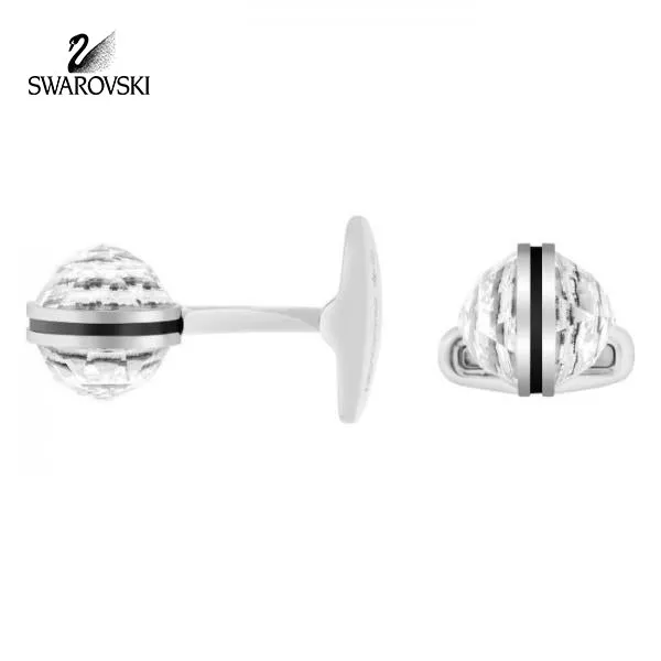 Swarovski Men's CUFFLINKS BALL Stone White Clear Crystal #5099047