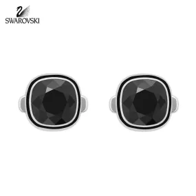 Swarovski Men's Cufflinks VERY Jet Black Stainless Steel #5015622