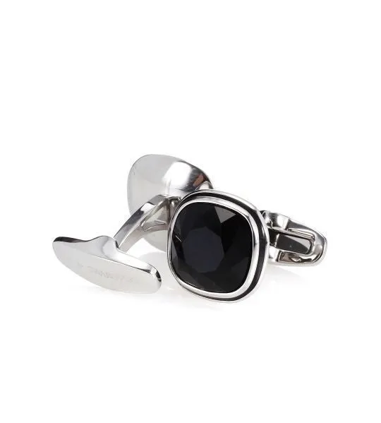 Swarovski Men's Cufflinks VERY Jet Black Stainless Steel #5015622