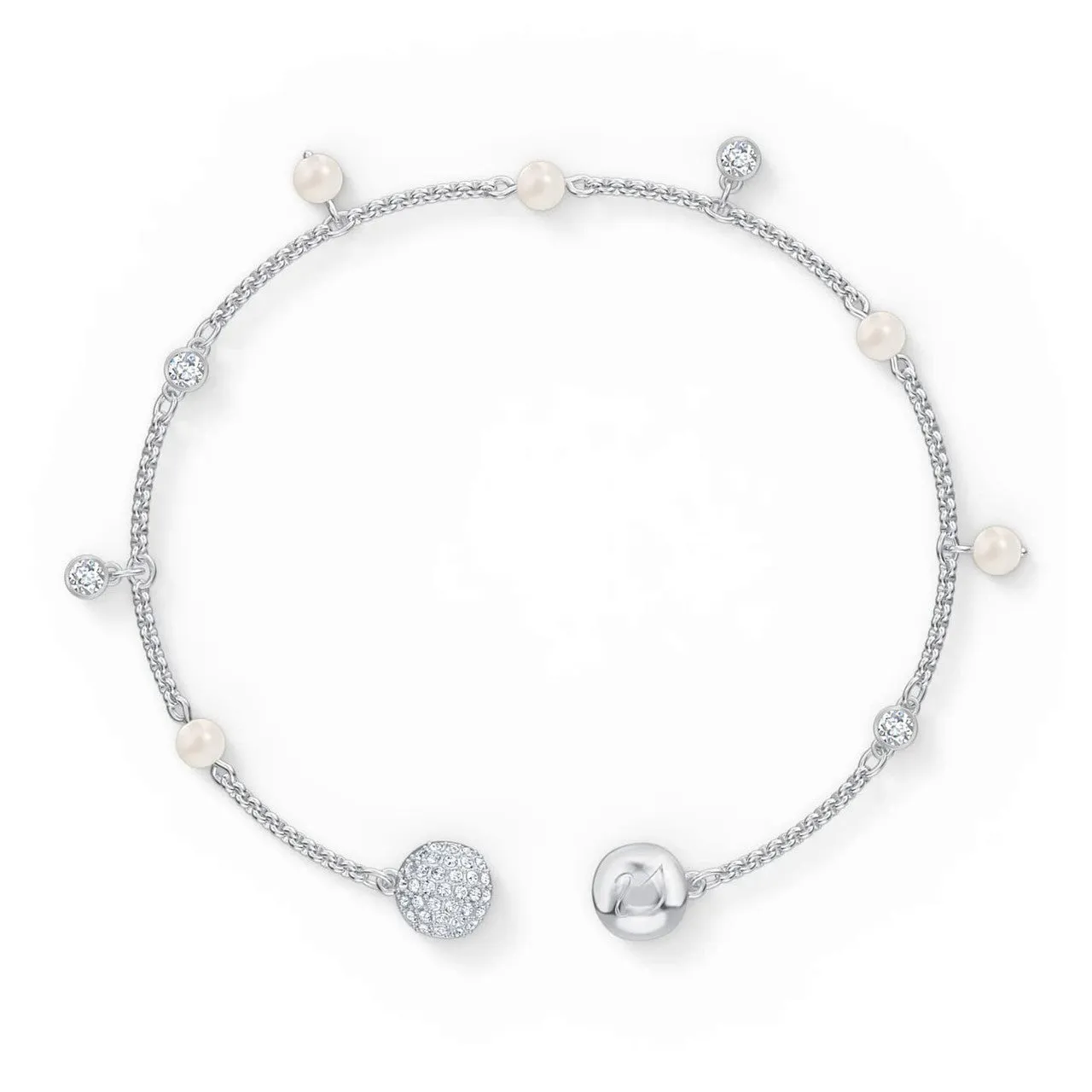 Swarovski Remix Delicate Pearl Strand Bracelet, White, Rhodium, L-5572078