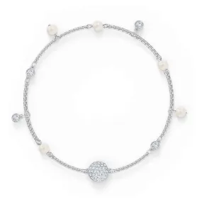 Swarovski Remix Delicate Pearl Strand Bracelet, White, Rhodium, L-5572078