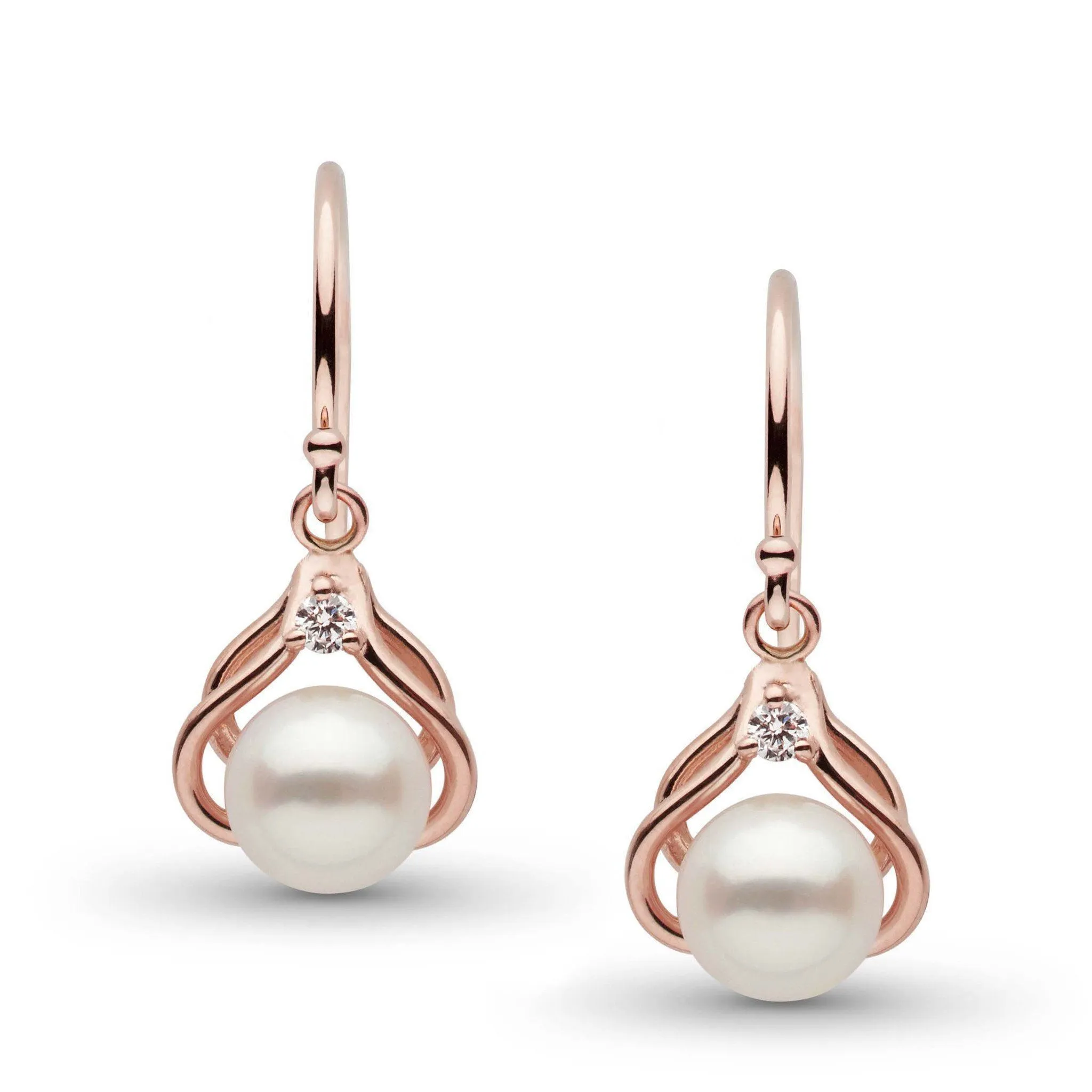 Tiara Collection Akoya Pearl and Diamond Earrings