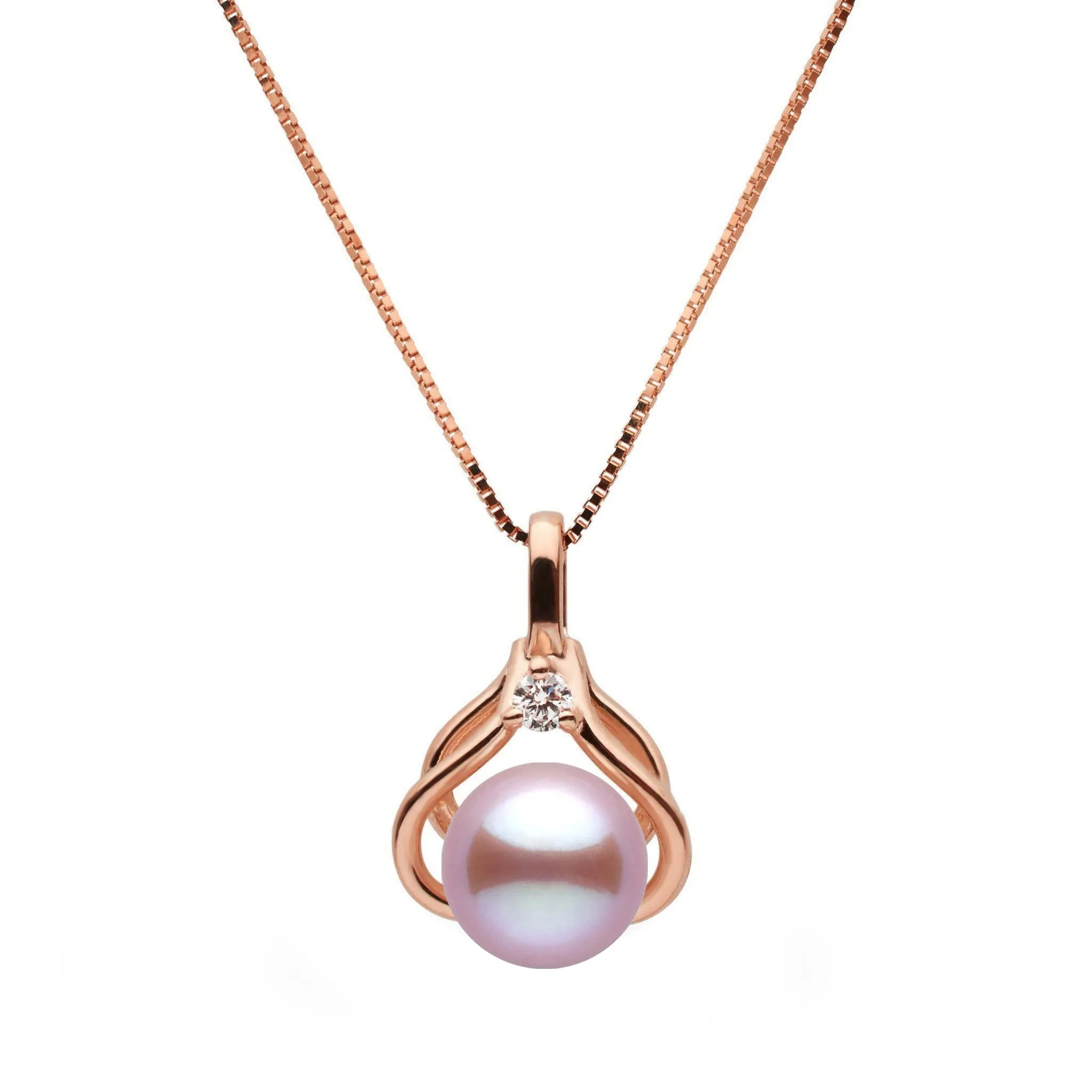 Tiara Collection Lavender Freshadama Pearl and Diamond Pendant