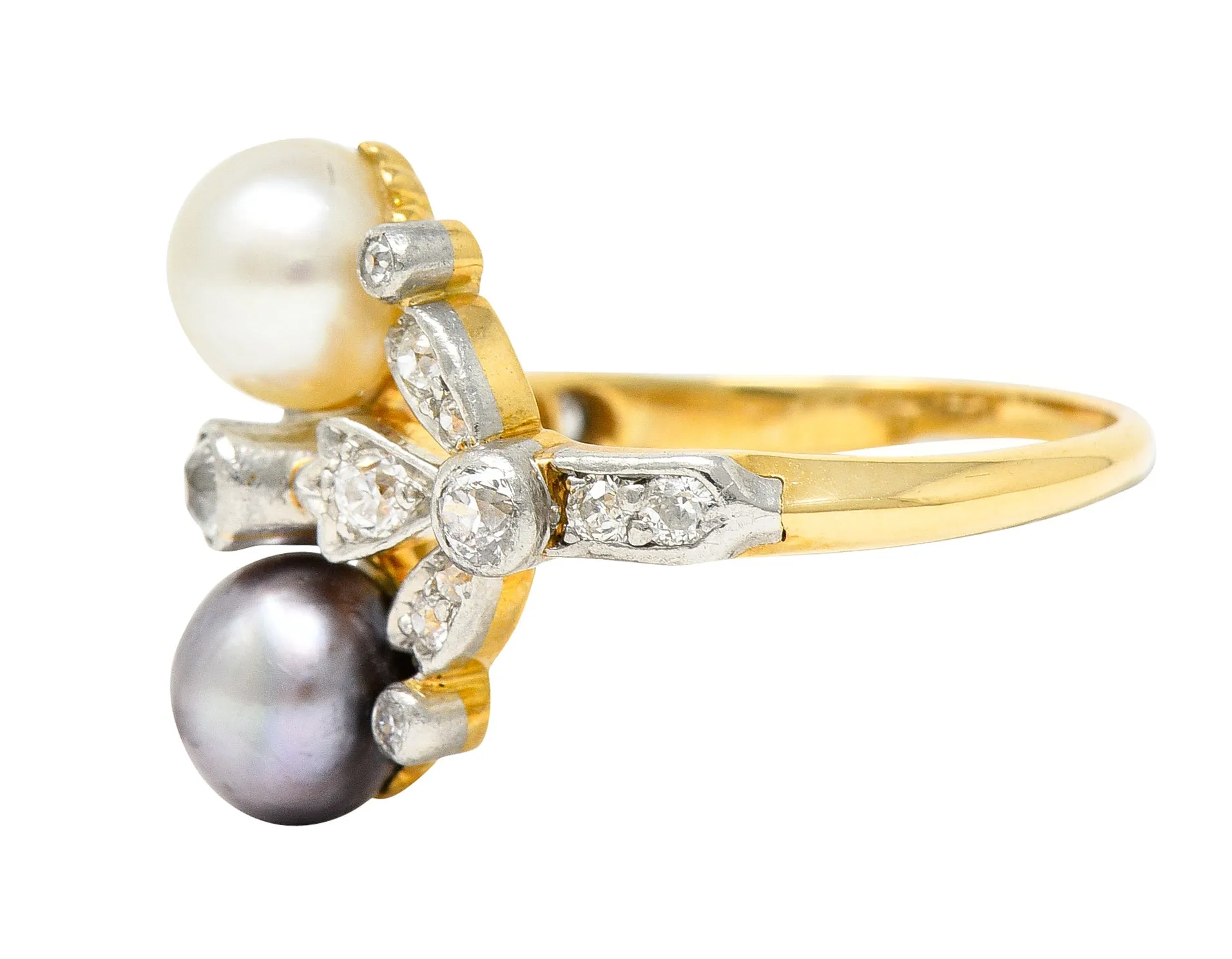 Tiffany & Co. Belle Epoque Pearl Diamond Platinum-Topped 18 Karat Gold Antique Ring