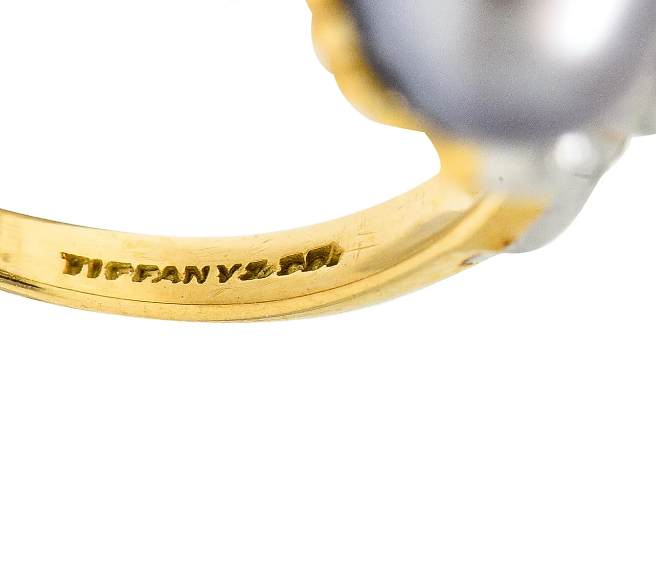 Tiffany & Co. Belle Epoque Pearl Diamond Platinum-Topped 18 Karat Gold Antique Ring