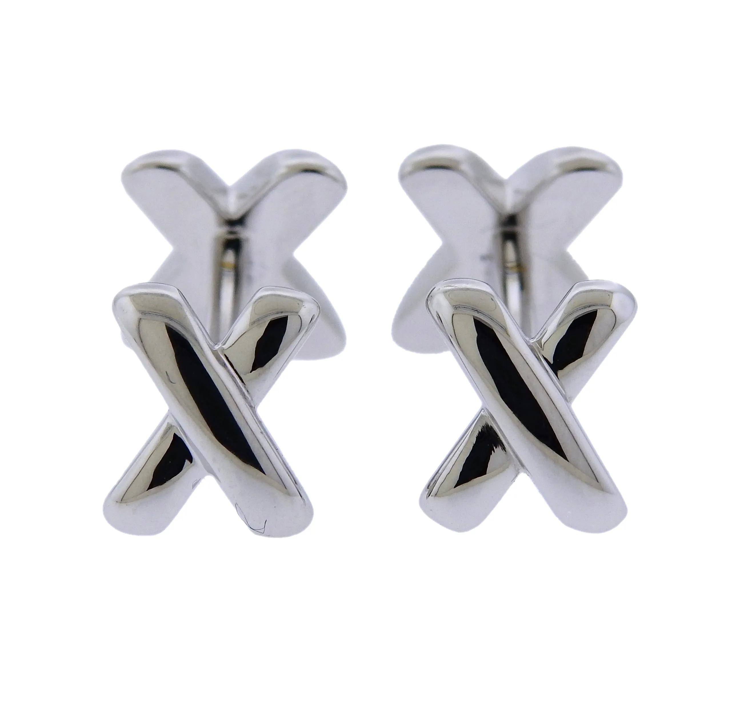 Tiffany & Co Classic X Gold Diamond Cufflinks