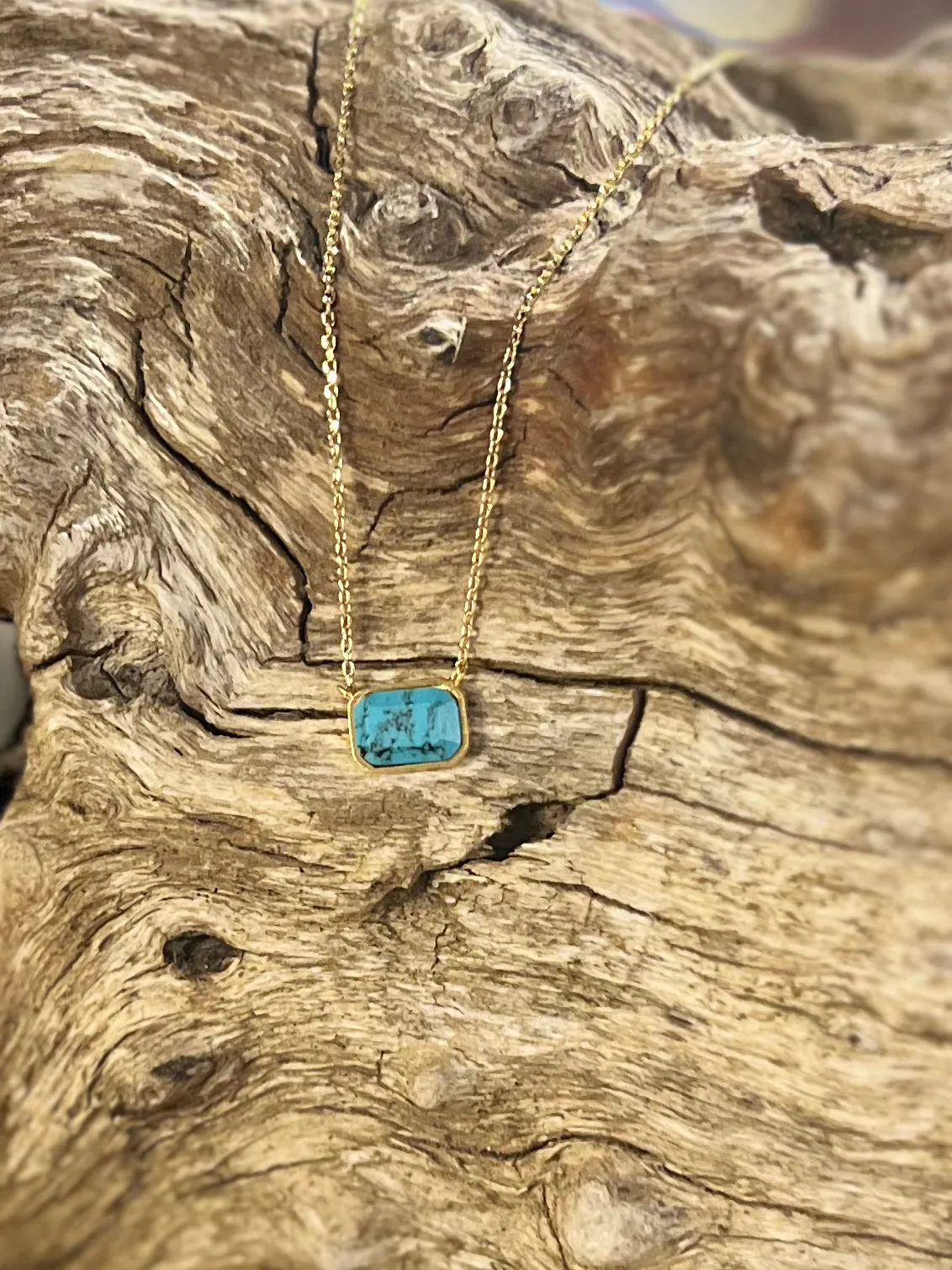 Turquoise Brick Necklace