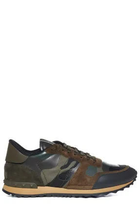 Valentino Garavani Rockrunner Camouflage Lace-Up Sneakers