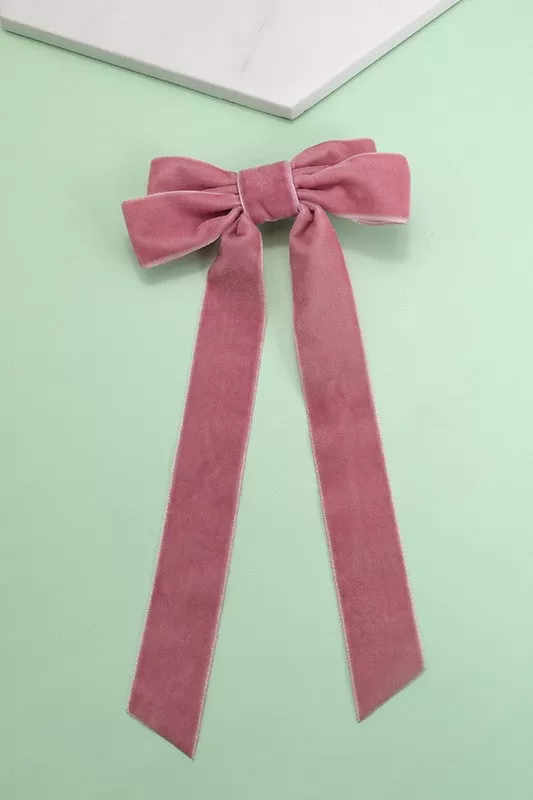 Velvet Bow Clip