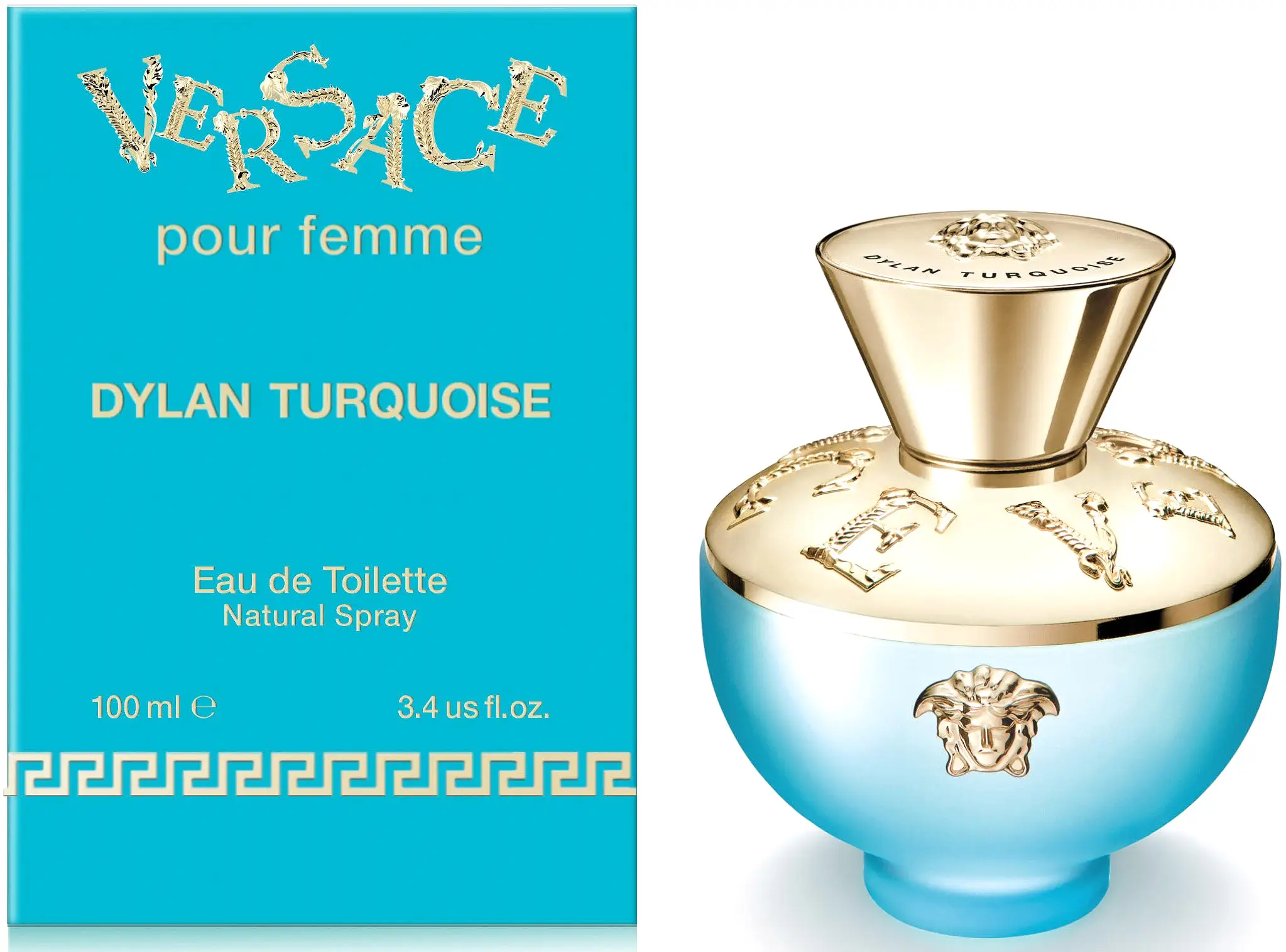 Versace Dylan Turquoise Eau De Toilette Natural Spray for Women 3.4 oz 100 ml