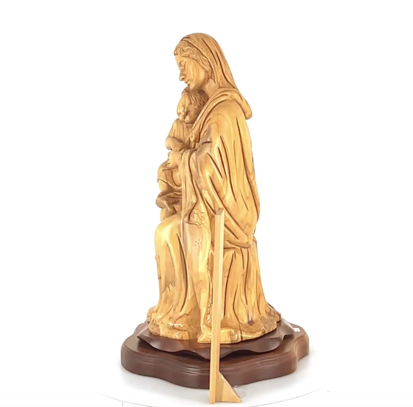 Virgin Mary Holding Sleeping Baby Jesus, 13.8 Wooden Masterpiece Carving