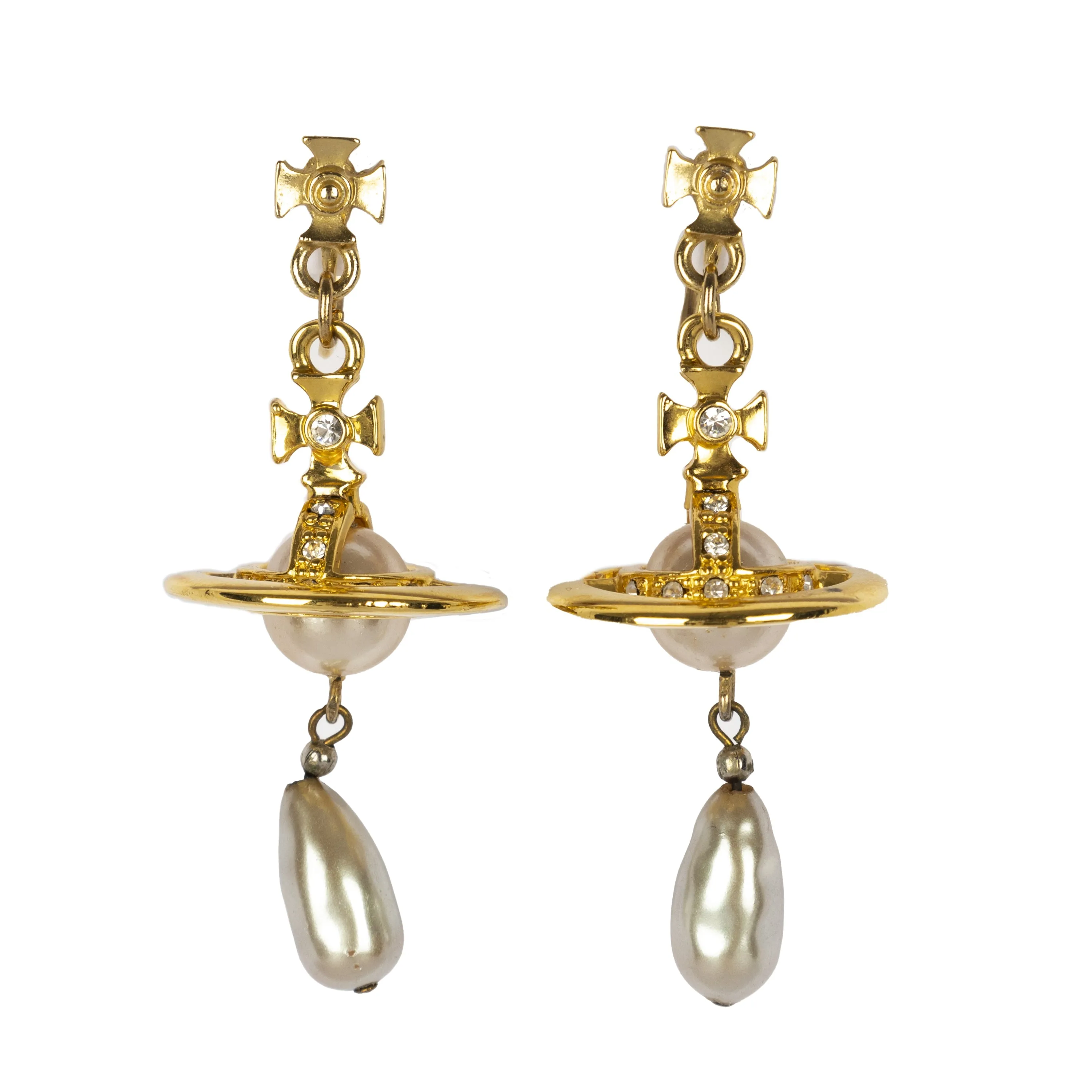 Vivienne Westwood Pearl Drop Clip-on Earrings - '10s