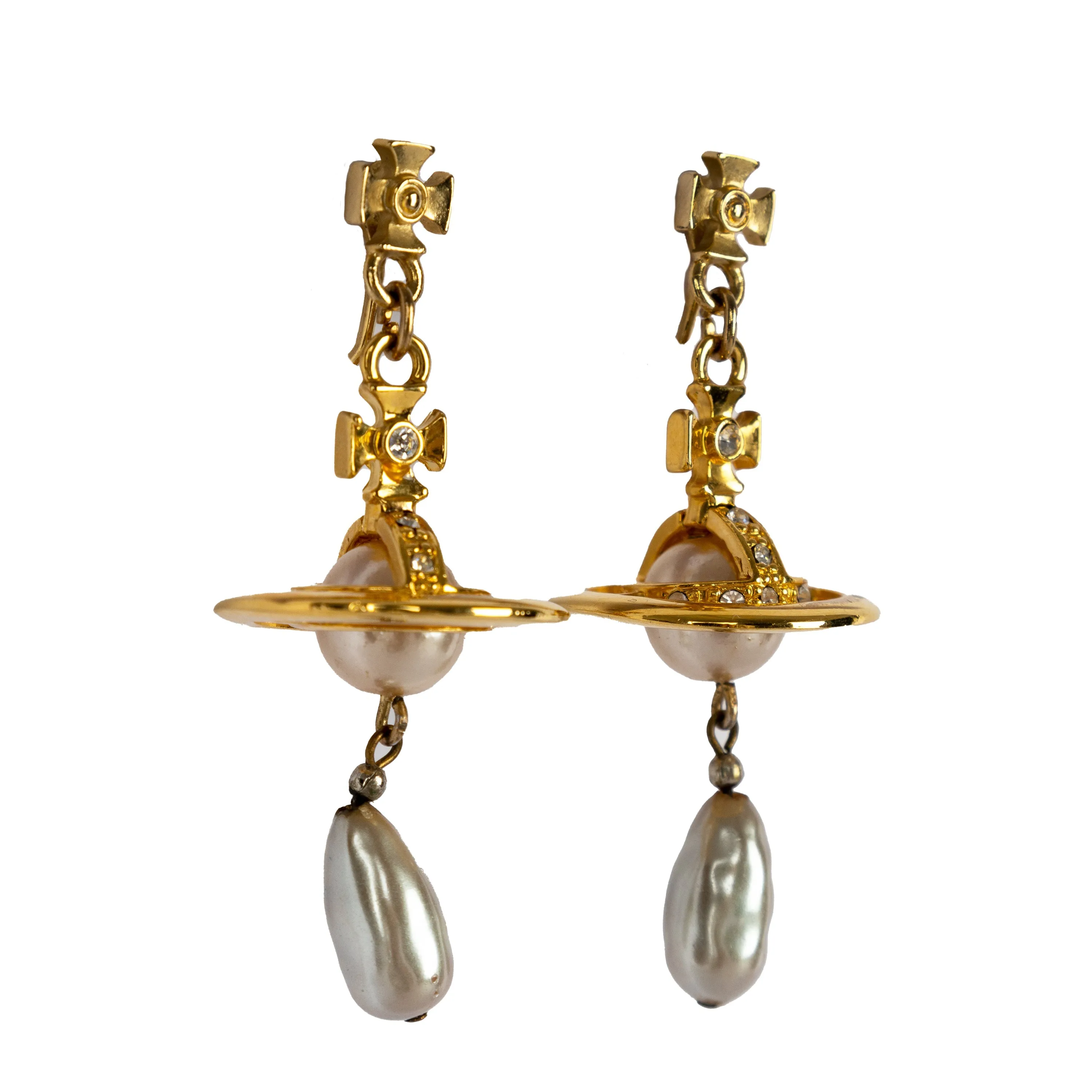 Vivienne Westwood Pearl Drop Clip-on Earrings - '10s