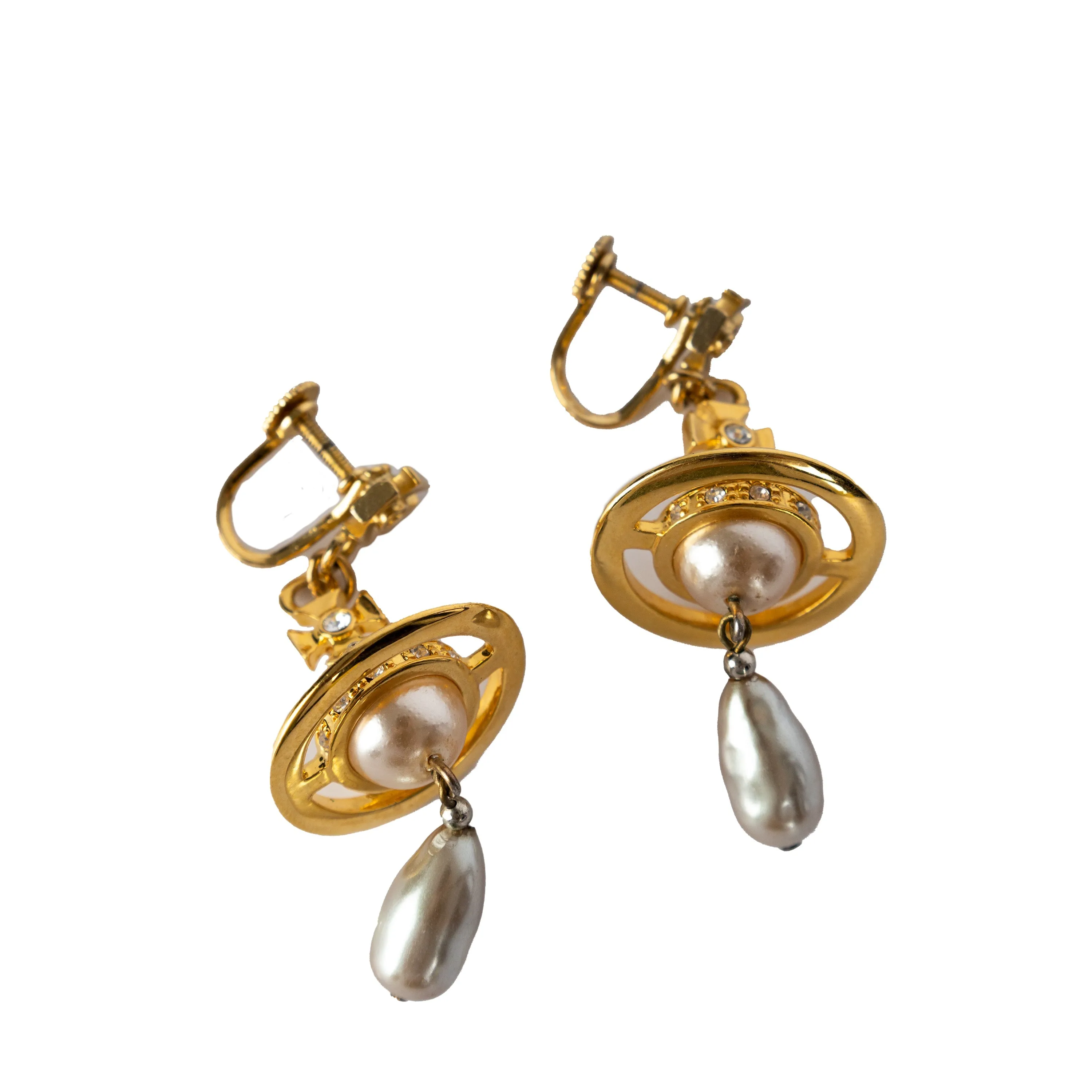 Vivienne Westwood Pearl Drop Clip-on Earrings - '10s