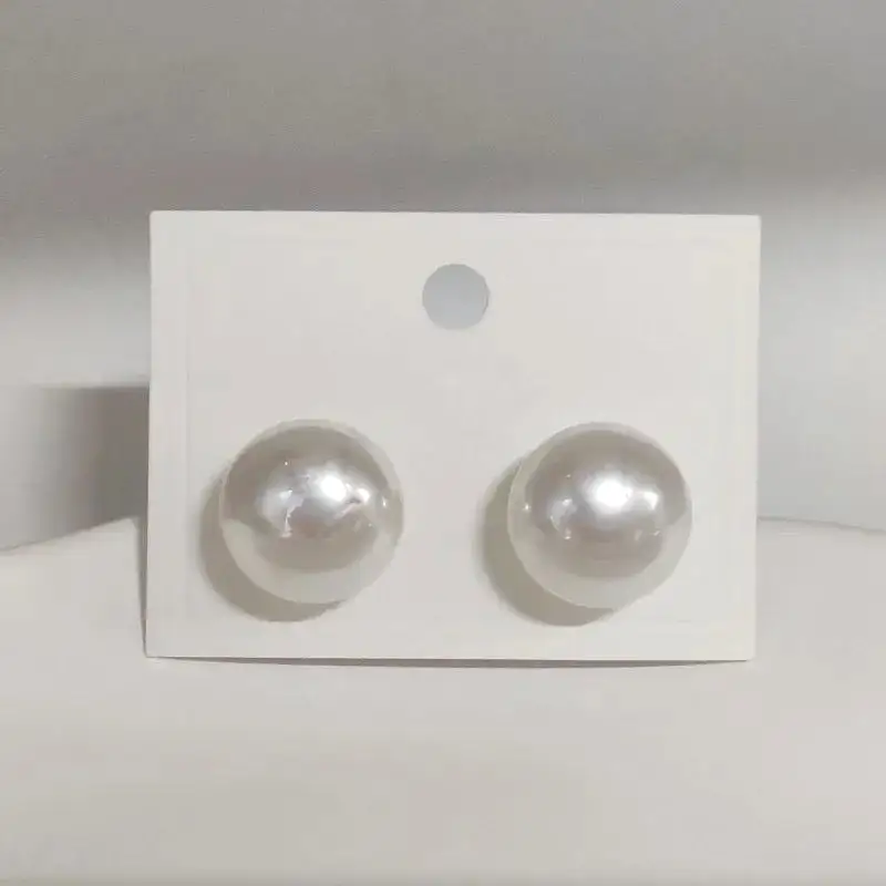 Women Style Simple Big Size Pearl Stud Earrings