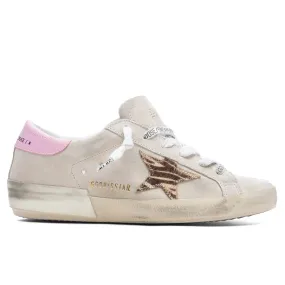 Women's Super Star Suede Upper Zebra Printed Star - Seed Pearl/Butter Brown Zebra/Orchid Pink