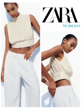 ZARA  |Casual Style Sleeveless Plain Elegant Style